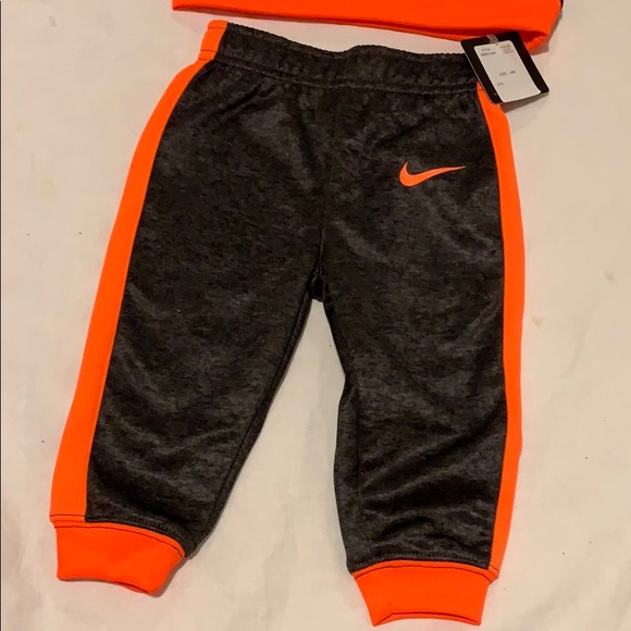 nike sweatsuit grey and orange